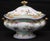 Mid-20th-century covered soup tureen by Mangani “porcellane d’arte,” Italy, in finely decorated porcelain with a classic...