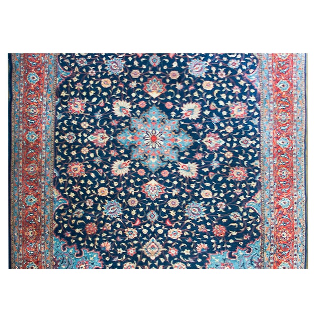 Textile Vintage Persian Sarouk Rug For Sale - Image 7 of 16