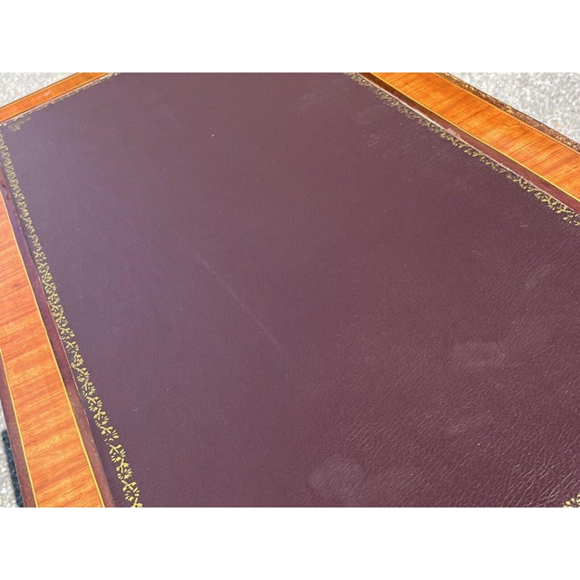 Kingswood Veneer Desk with Red Top For Sale - Image 13 of 14