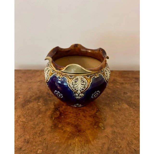 Antique Victorian Doulton Lambeth Jardiniere, 1890 For Sale - Image 6 of 7