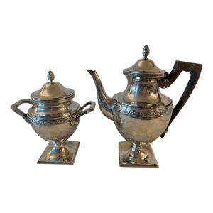 Late 19th Century French Sterling Silver Coffee/Tea Pot & Sugar Bowl – 2 Pieces