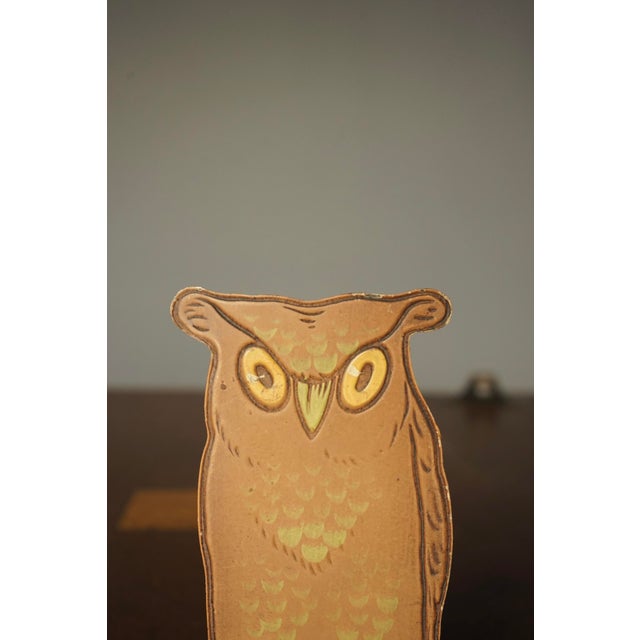 Metal Bauhaus Owl Bookend by Marianne Brandt for Ruppel Werke, 1930 For Sale - Image 7 of 8