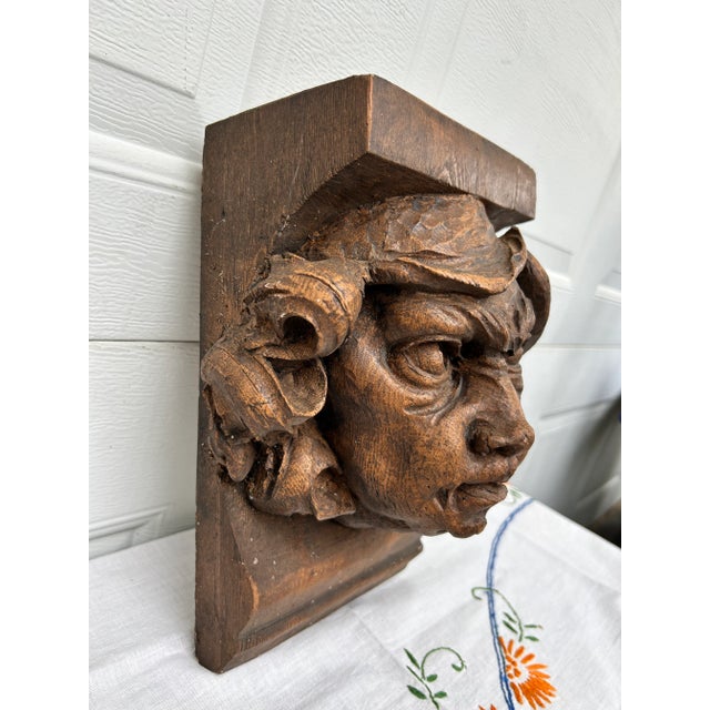 Gothic Mid 20th Century Plaster Head Corbel For Sale - Image 3 of 6