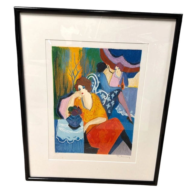 Figurative 1980s Itzchak Tarkay Women Lounging Limited Serigraphs - Set of 2 For Sale - Image 3 of 11