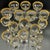 French Belle Époque Hand-Blown and Hand-Gilded Glass Champagne Coupes, Wine, Port and Liqueur Glasses, 1900s, Set of 18 For Sale - Image 6 of 18