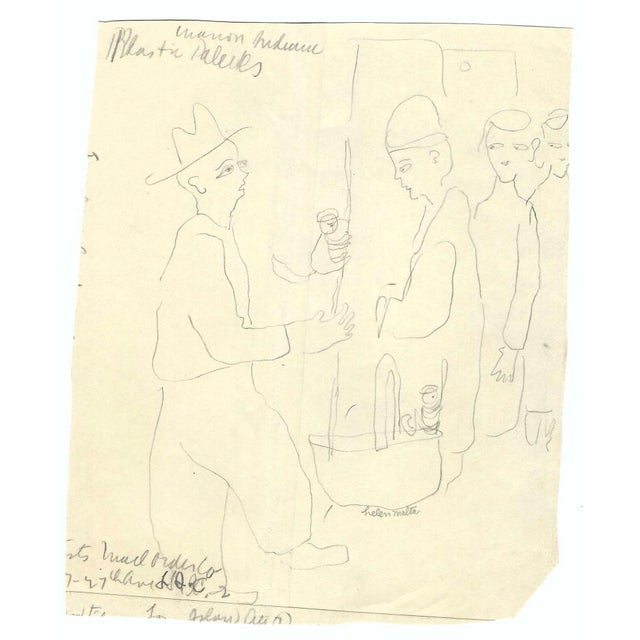 Drawing on two pieces of joined paper. Helen Wagner Malta (1912-1975) worked in New York City in the 1930s, teaching at...