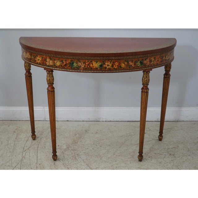 Traditional Pair Irwin Vintage Paint Decorated Adams Console Tables For Sale - Image 3 of 12