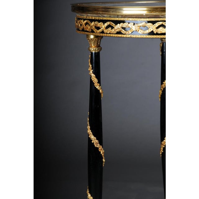 20th Century Empire Round Side Table in Marble in Style of Adam Weisweiler For Sale - Image 9 of 16