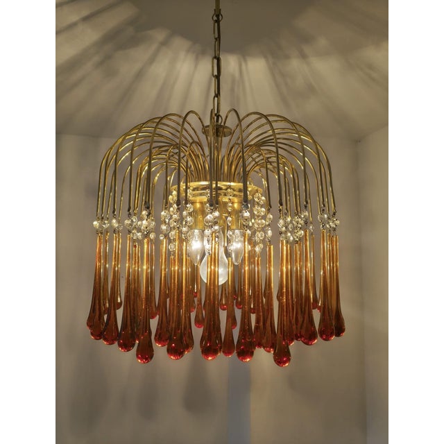 Murano Glass Teardrop Chandelier attributed to Paolo Venini, 1960s For Sale - Image 16 of 18