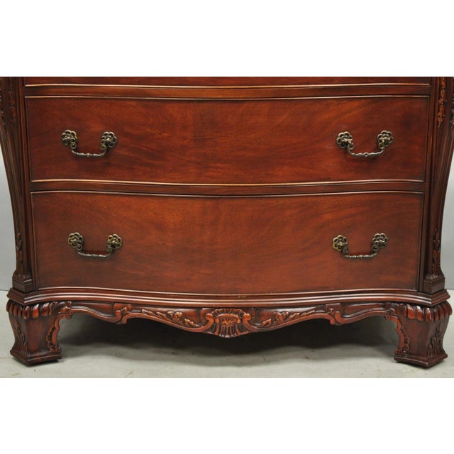 Mid 20th Century Vintage Georgian Mahogany Bow Front Server Chest Commode Dresser by John Stuart For Sale - Image 5 of 13