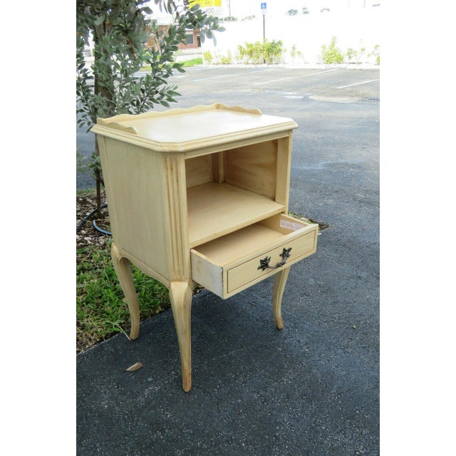 French Painted Distressed Tall Nightstand End Side Table by Rway Furniture Chairish