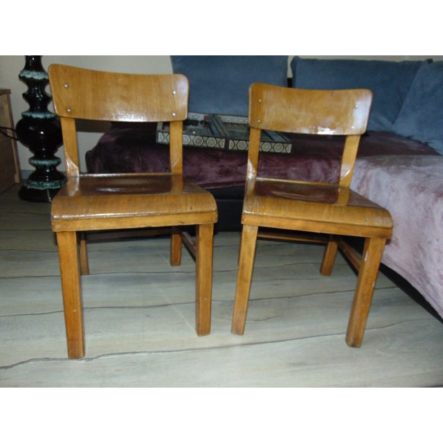 This pair of children's chairs from around 1950 was designed by Carl Sasse for Cassala.