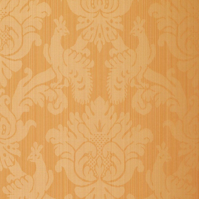 Contemporary Sample - Schumacher Valette Strie Damask Wallpaper in Terracotta For Sale - Image 3 of 3