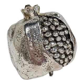 Vintage Silver Plate Pomegranate Paper Weight For Sale