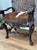 Antique Renaissance Revival Carved Walnut Throne Chair, Cowhide Seat For Sale In New York - Image 6 of 17