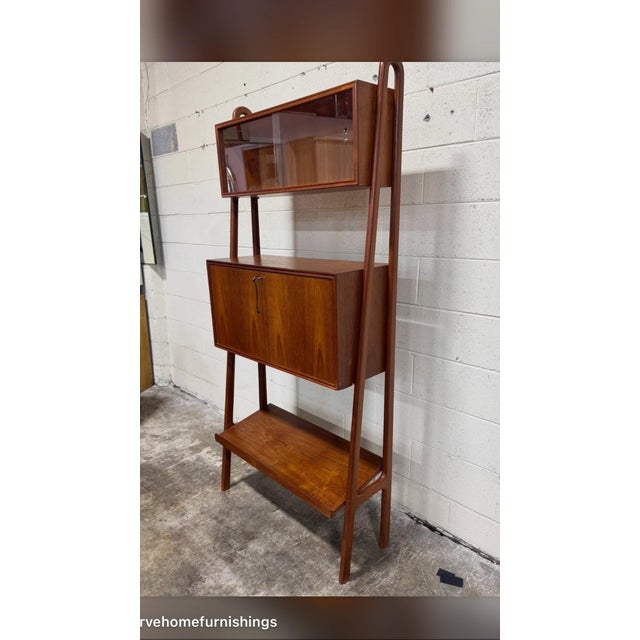 Mid Century Kurt Ostervig Style Teak Secretary Bookcase For Sale - Image 11 of 11