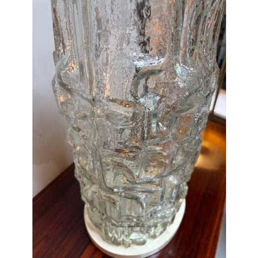 Swedish Molded Glass Table Lamp, Art Glass, Scandinavian Modern, 1965 For Sale In Philadelphia - Image 6 of 10