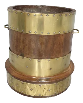 Mahogany and Brass Bound Log Bin