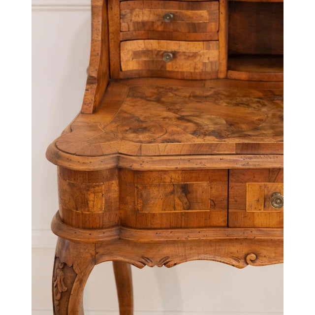 Louis XV Style Tiered Desk In Burr Walnut, 19th Century For Sale In Atlanta - Image 6 of 12