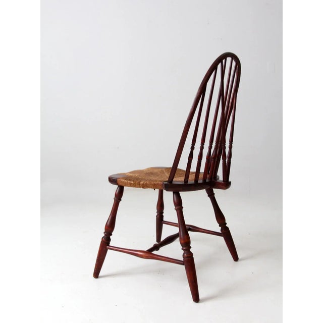 Rustic Antique Rush Seat Windsor Chair For Sale - Image 3 of 11