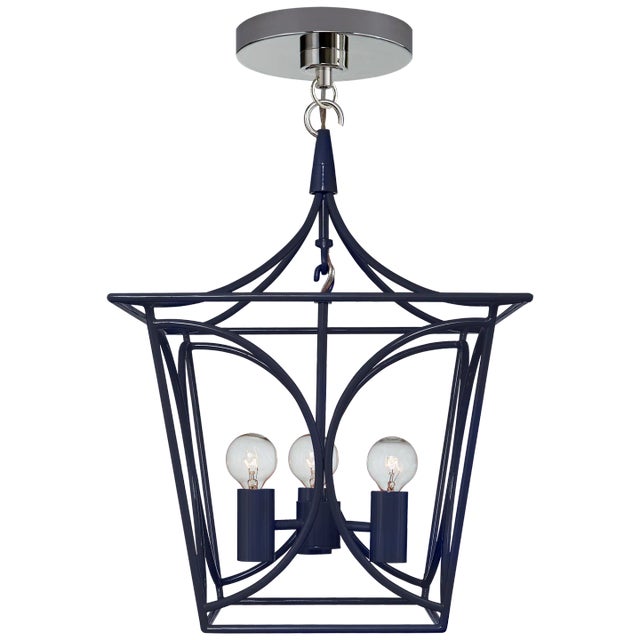 Cavanagh Mini Lantern in French Navy and Polished Nickel Designer: kate spade new york Fixture Height: 18" Canopy: 5.5"...