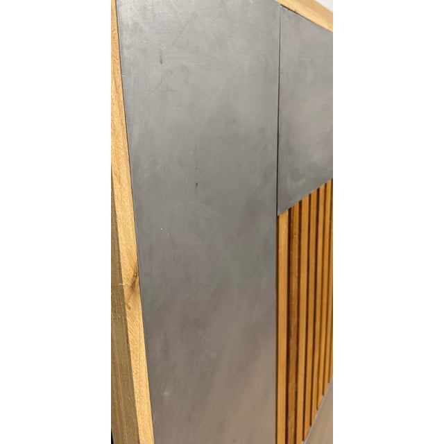 Contemporary 2004, Lattice Among the Steel, Contemporary Minimalist, Painted Wood Construction, Artist "Jesse Jay" Wright For Sale - Image 3 of 7