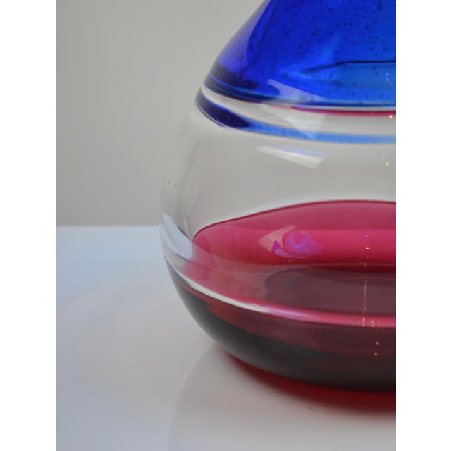 Large Vintage Vase in Blown Glass, 1980s For Sale - Image 4 of 11