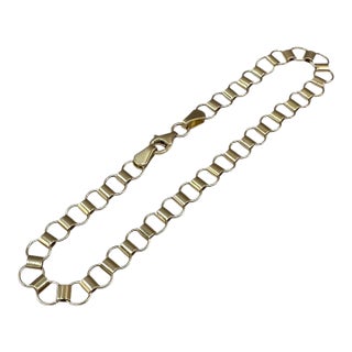 14kt Yellow Gold Circle Link Bracelet 7.5in 5.2mm 3.5g Lobster Clasp New For Sale