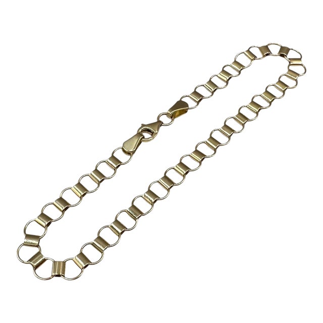 14kt Yellow Gold Circle Link Bracelet 7.5in 5.2mm 3.5g Lobster Clasp New For Sale