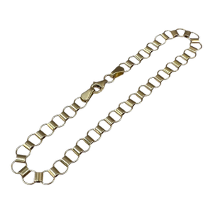 14kt Yellow Gold Circle Link Bracelet 7.5in 5.2mm 3.5g Lobster Clasp New