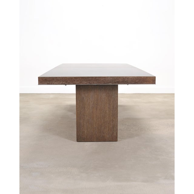 Bernhardt Linea Cerused Oak Modern Pedestal Dining Table 7.5 Ft For Sale In Sacramento - Image 6 of 17