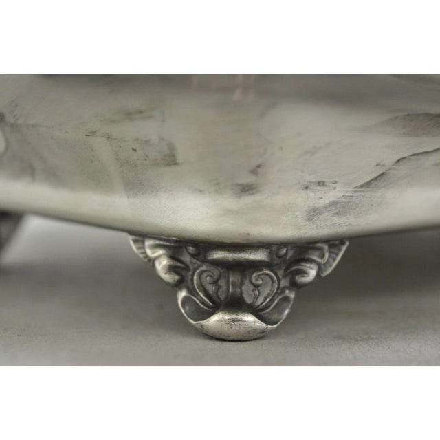 Silver Vintage Sheffield Silver Co Victorian Silver Plated Footed Trinket Serving Dish For Sale - Image 8 of 12
