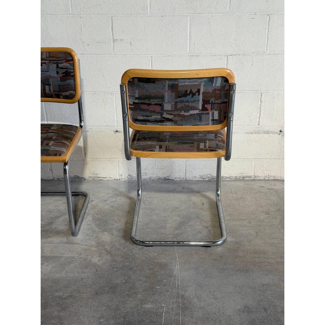 Teal Set of 4 Vintage in Style of Marcel Breuer Cesca Style Cantilever Dining Chairs, Italy For Sale - Image 8 of 8