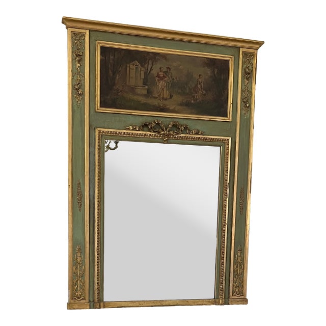Two French Louis XVI-Style Trumeau Overmantel Mirrors – Montecito Estate Provenance (Mid-20th Century) For Sale