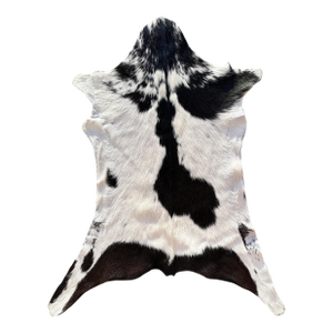 Hair on Hide Genuine Cowhide Mini Wall Hanging Approx 5 Sq Ft. Ivory/Black