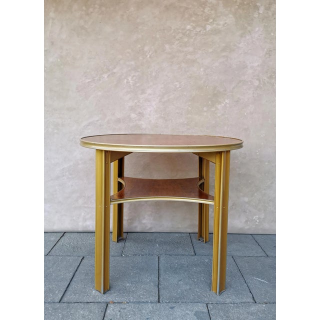 Art-Deco Oak & Aluminium Sidetable, 1930s For Sale - Image 9 of 9