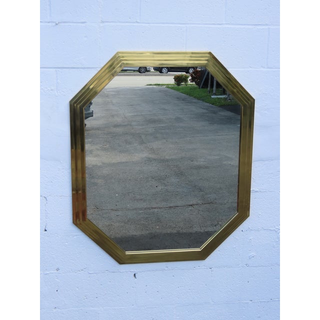 Willy Rizzo Willy Rizzo Italy 1970s Large Brass Octagon Wall Mirror 6455 For Sale - Image 4 of 11