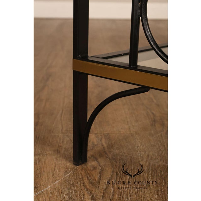 Morecraft French Country Style Wrought Iron And Glass Étagère For Sale - Image 4 of 18