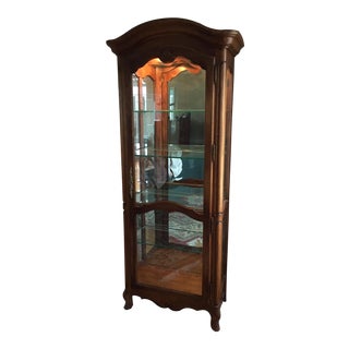 Ethan Allen Country French Lighted Curio Cabinet For Sale
