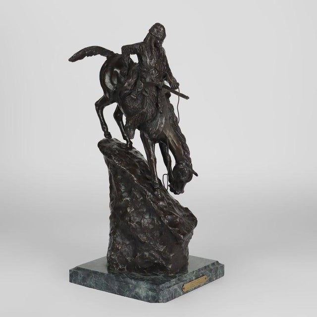 Vintage Frederic Remington Bronze Sculpture on Marble Base “Mountain Man" For Sale - Image 13 of 16