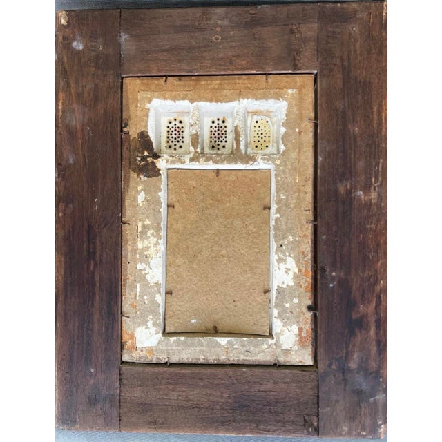 Rafael Rus Acosta. Reduced polychrome plaster model of a door from the Alhambra, with a panel inside in poor condition and...