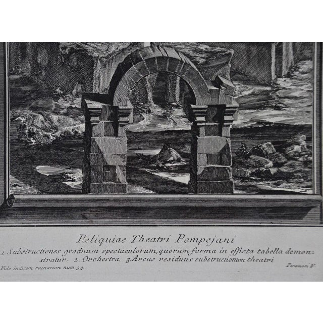 18th C. Etching "Reliquiae Theartri Pompejani" an Ancient Roman Theater by Giovanni Piranesi, 1762 For Sale - Image 4 of 5