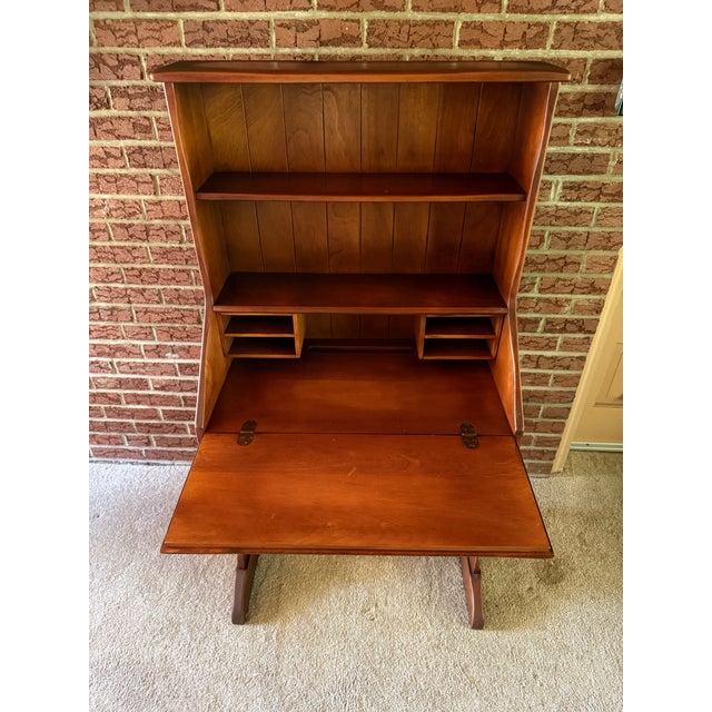 Cushman of Vermont Cushman Colonial Creations Maple Secretary Desk #1012 and Chair #7041 Mid-Century For Sale - Image 4 of 15