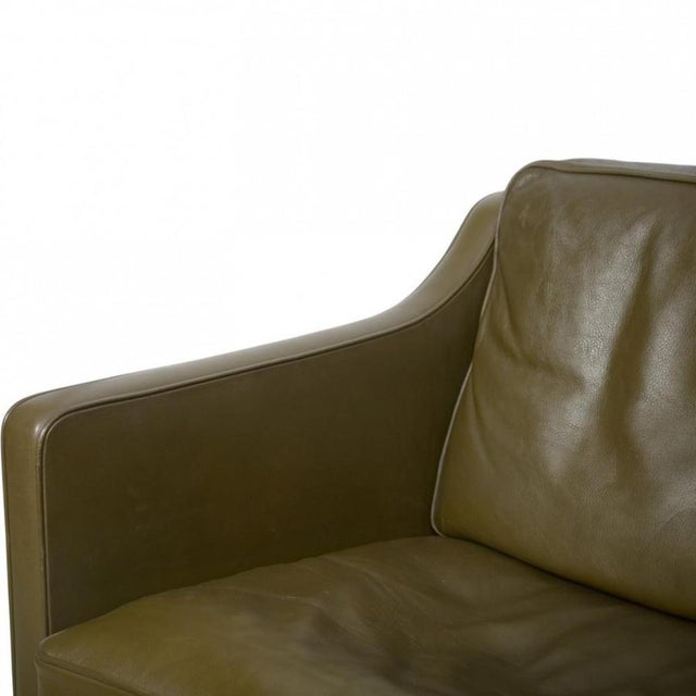 2422 2-Seater Sofa in Green Leather by Børge Mogensen, 1980s For Sale - Image 3 of 18