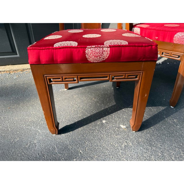 Wood Rosewood Dining Chairs 1960s Asian Ming Chinoiserie Lot of 2 For Sale - Image 7 of 9