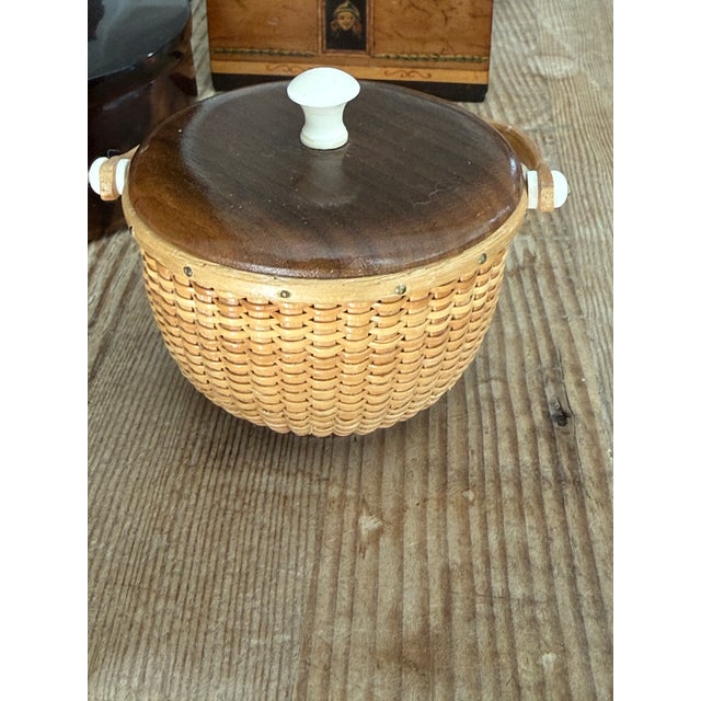 Woven Nantucket Basket Signed For Sale - Image 9 of 9