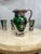 Green 1950’s Murano Style Green Glassware and Pitcher With Silver Overlay - a Set of 4 For Sale - Image 8 of 8