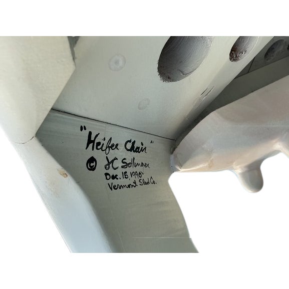 Wood 1990s Vermont Sled Co, "Heifer Chair", Painted and Wood Cow Chair For Sale - Image 7 of 7