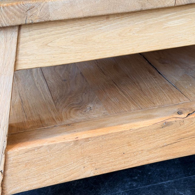 1980s Reclaimed Oak Coffee Table, With Rotating Top For Sale - Image 10 of 12