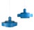 Blue Equator Pendant Lamps by Jo Hammerborg for Fog & Mørup, 1968, Set of 2 For Sale